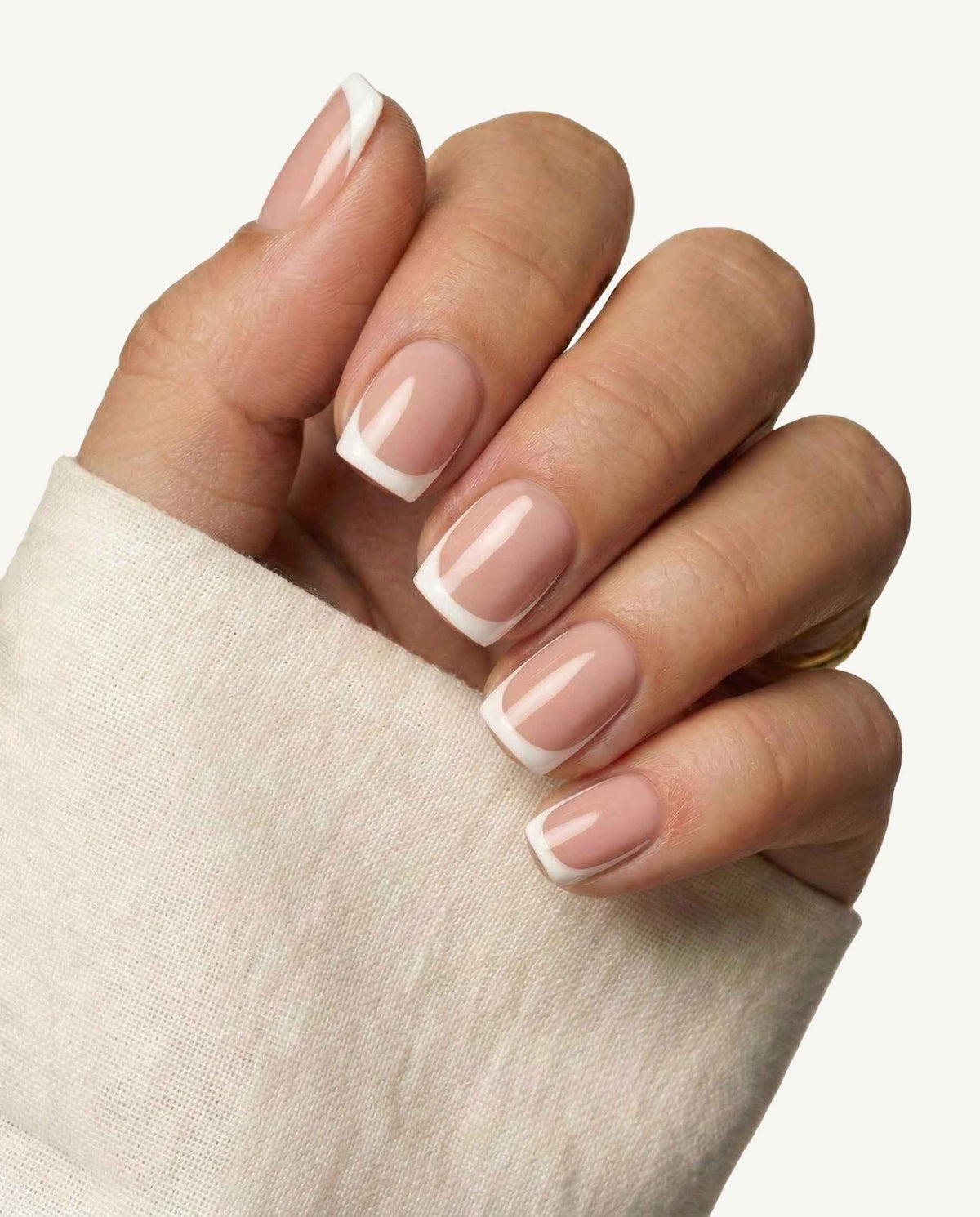Framed French Short Square Soft Gel Press-On Nails