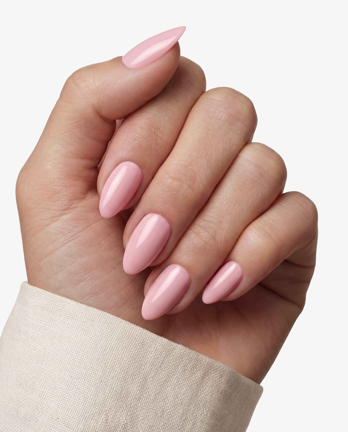 Blush Pink Short Almond Soft Gel Press-On Nails