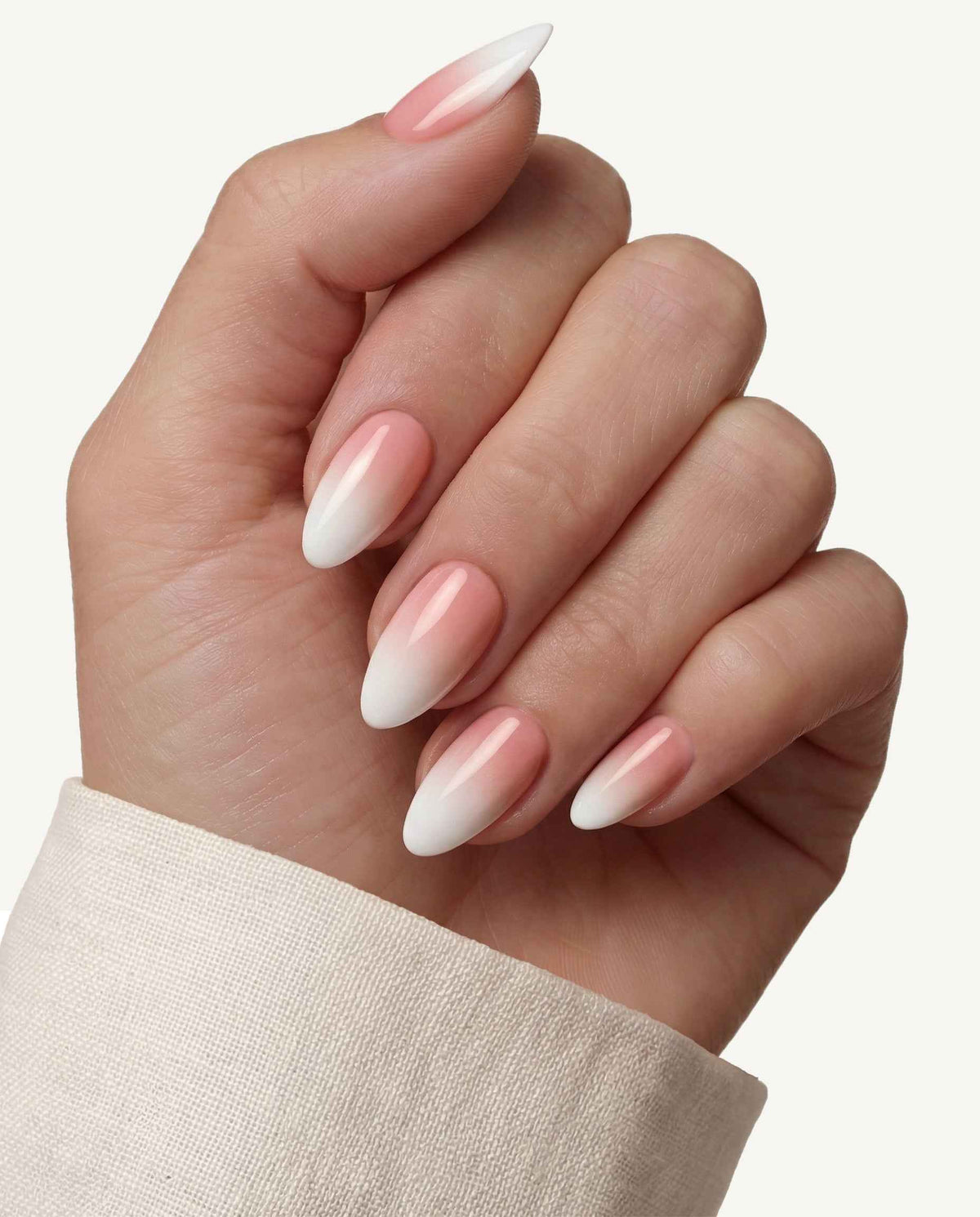 Pink Ombré Short Almond Soft Gel Press-On Nails