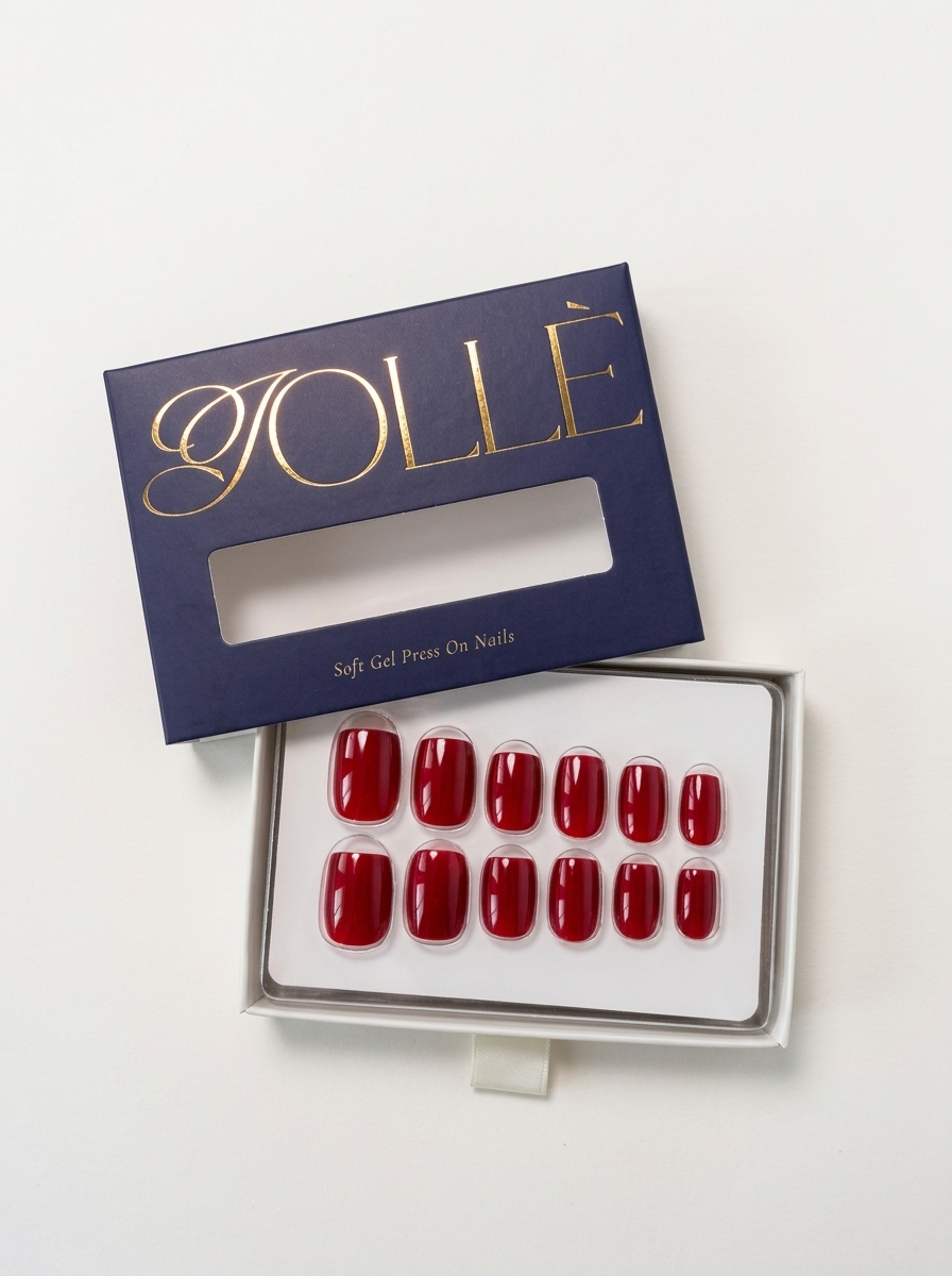 Deep Red Short Square Soft Gel Press-On Nails