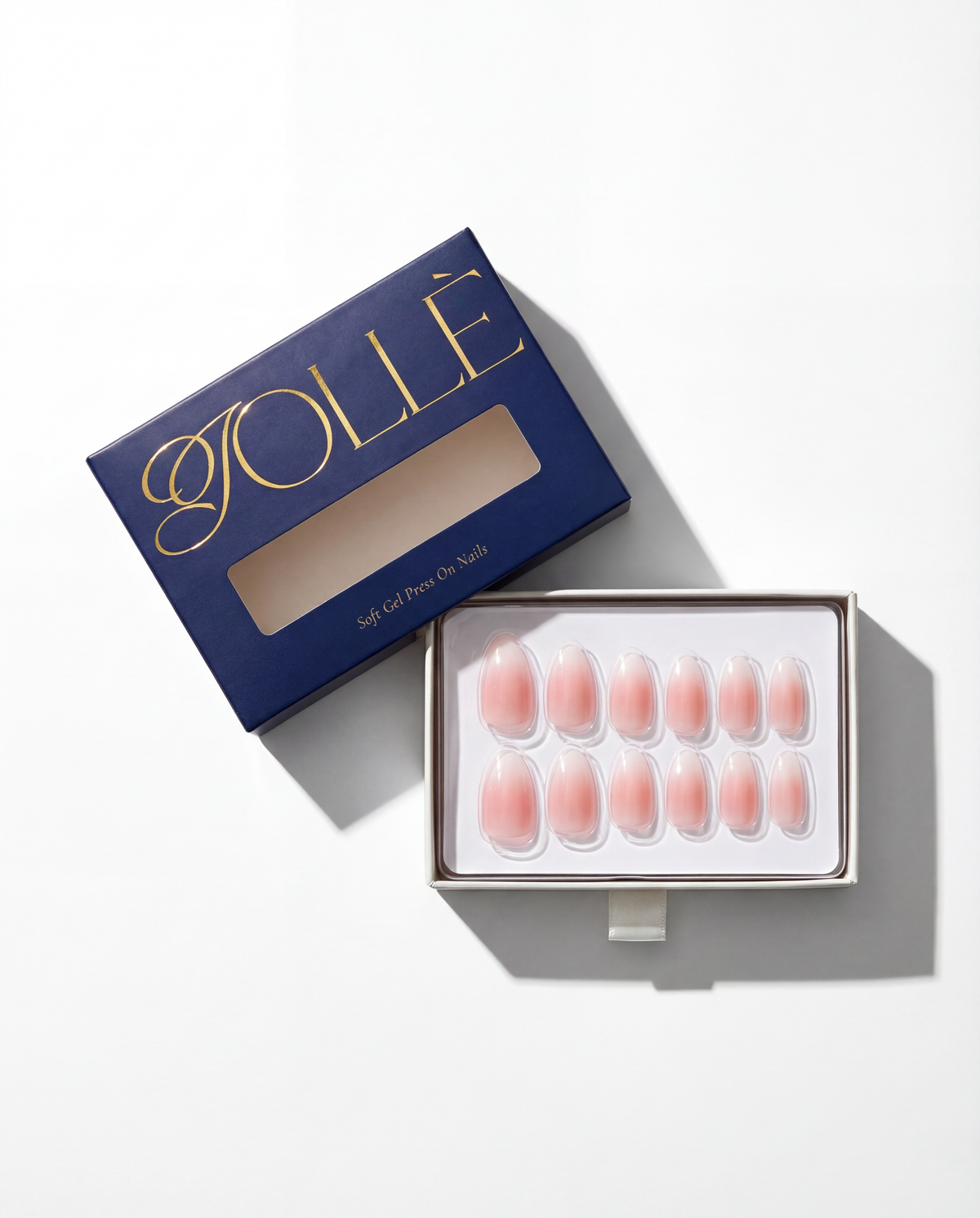 Pink Ombré Short Almond Soft Gel Press-On Nails