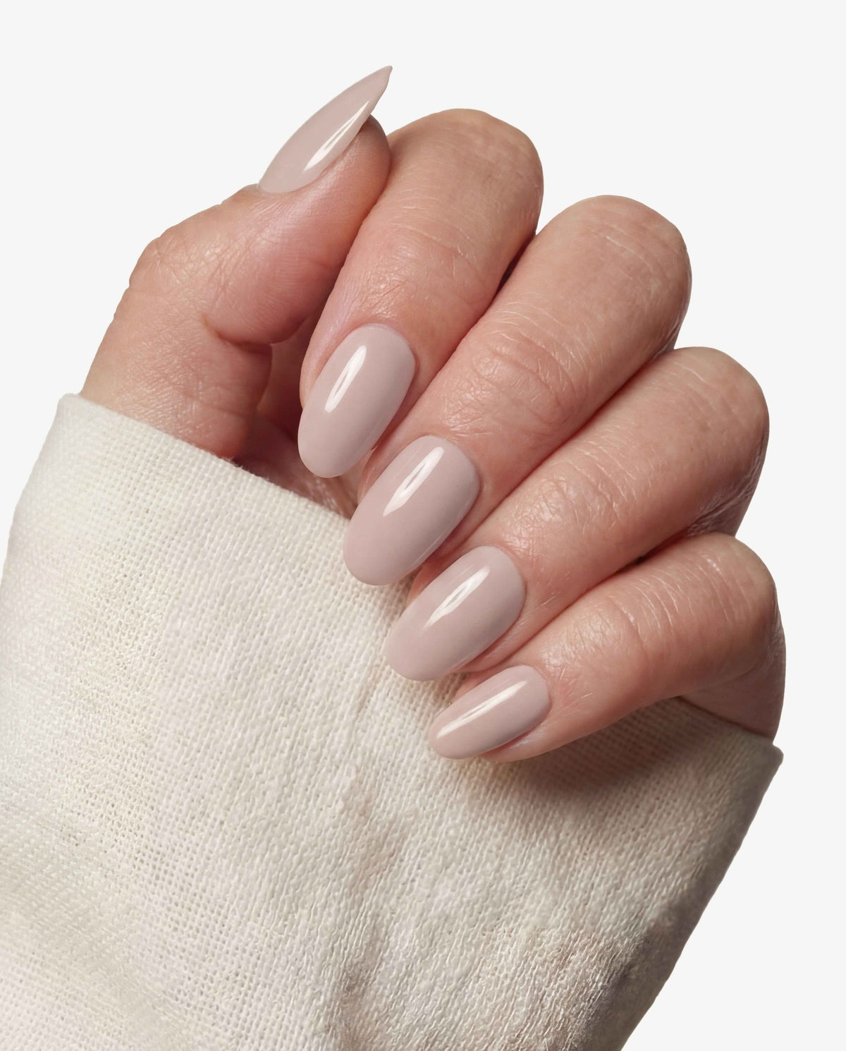 Nude Greige Short Oval Soft Gel Press-On Nails
