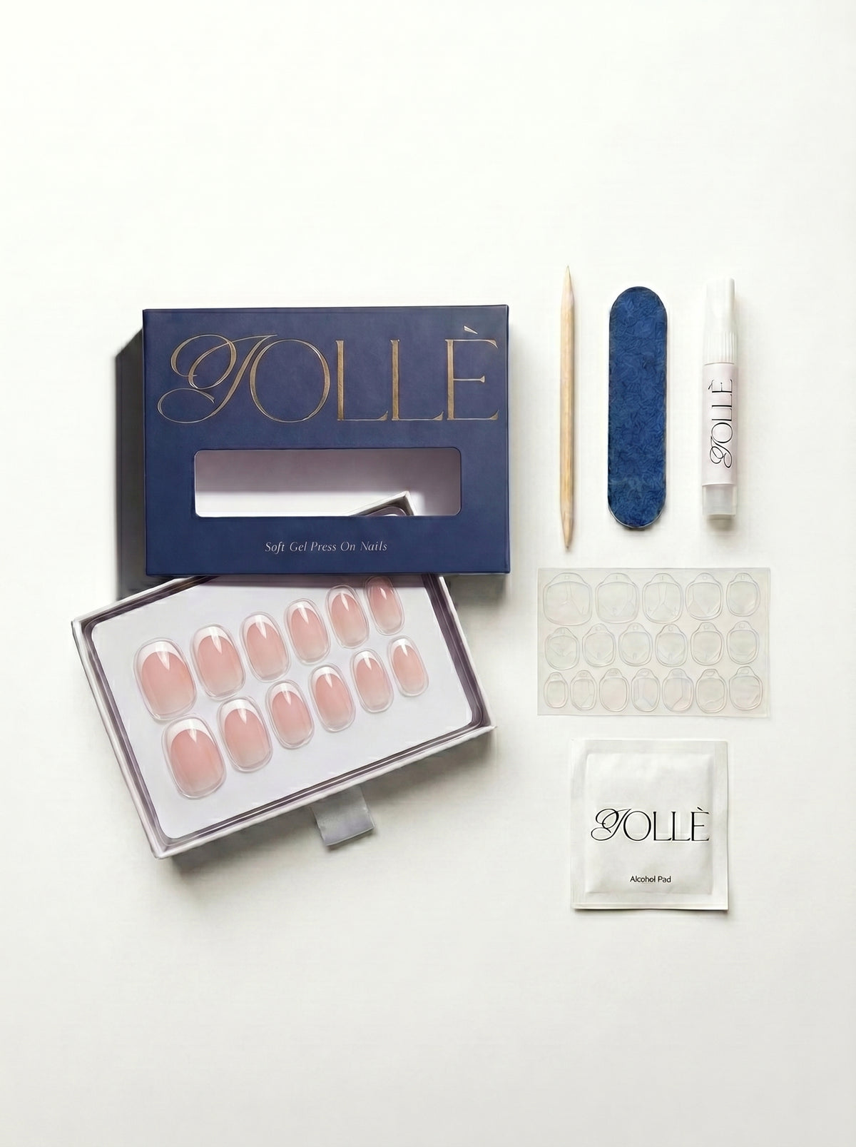 Framed French Short Square Soft Gel Press-On Nails