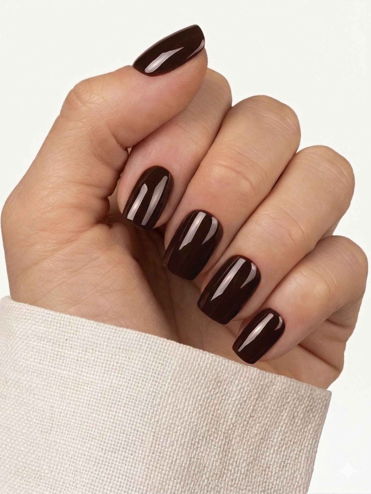 Espresso Black Short Square Soft Gel Press-On Nails